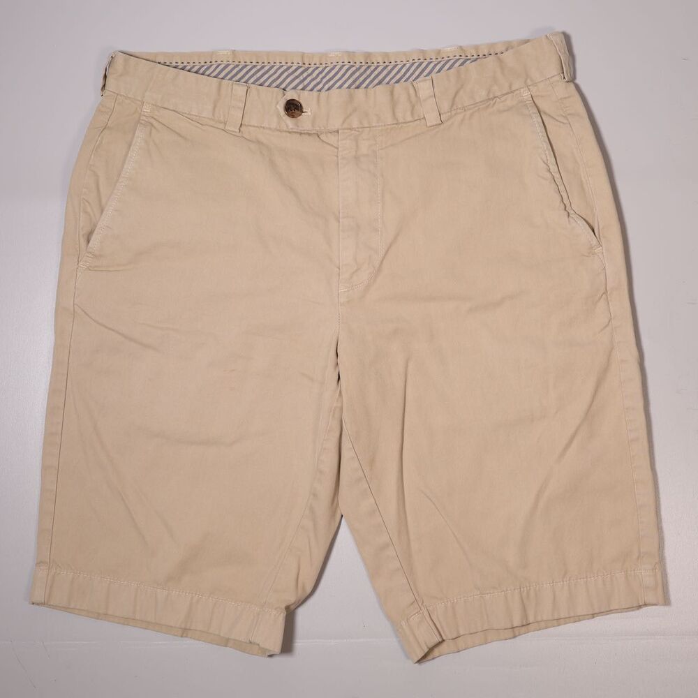 Brooks Brothers Bermuda Shorts Beige 100% Cotton Mens 34 x 11"